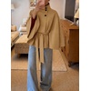 image:imageCicy Bell Womens Cropped Trench Coats Cape Sleeve Funnel Neck Belted JacketCamel