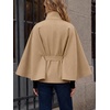 image:imageCicy Bell Womens Cropped Trench Coats Cape Sleeve Funnel Neck Belted JacketKhaki