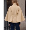 image:imageCicy Bell Womens Cropped Trench Coats Cape Sleeve Funnel Neck Belted JacketLight Khaki