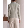 image:imageCicy Bell Womens Cropped Tweed Blazers Business Casual Suit Jackets BlazerGrey