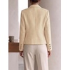 image:imageCicy Bell Womens Cropped Tweed Blazers Business Casual Suit Jackets BlazerLight Khaki