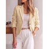 image:imageCicy Bell Womens Cropped Tweed Blazers Business Casual Suit Jackets BlazerLight Khaki