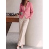 image:imageCicy Bell Womens Cropped Tweed Blazers Business Casual Suit Jackets BlazerPink