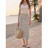 image:imageCicy Bell Womens Floral Mesh Midi Skirts Elastic High Waisted Animal PrintApricot Leopard Print