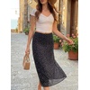 image:imageCicy Bell Womens Floral Mesh Midi Skirts Elastic High Waisted Animal PrintBlack