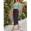 image:imageCicy Bell Womens Floral Mesh Midi Skirts Elastic High Waisted Animal PrintBlack