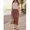 image:imageCicy Bell Womens Floral Mesh Midi Skirts Elastic High Waisted Animal PrintCoffee