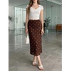 image:imageCicy Bell Womens Floral Mesh Midi Skirts Elastic High Waisted Animal PrintDark Brown
