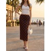 image:imageCicy Bell Womens Floral Mesh Midi Skirts Elastic High Waisted Animal PrintDark Brown