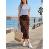 image:imageCicy Bell Womens Floral Mesh Midi Skirts Elastic High Waisted Animal PrintDark Brown