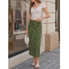 image:imageCicy Bell Womens Floral Mesh Midi Skirts Elastic High Waisted Animal PrintGreen