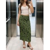 image:imageCicy Bell Womens Floral Mesh Midi Skirts Elastic High Waisted Animal PrintGreen