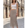 image:imageCicy Bell Womens Floral Mesh Midi Skirts Elastic High Waisted Animal PrintPlaid