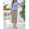 image:imageCicy Bell Womens Floral Mesh Midi Skirts Elastic High Waisted Animal PrintPlaid