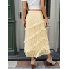 image:imageCicy Bell Womens Lace Ruffle Maxi Skirt Boho High Waist Floral Long SkirtsBeige