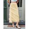 image:imageCicy Bell Womens Lace Ruffle Maxi Skirt Boho High Waist Floral Long SkirtsBeige