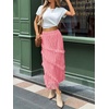 image:imageCicy Bell Womens Lace Ruffle Maxi Skirt Boho High Waist Floral Long SkirtsPink