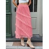 image:imageCicy Bell Womens Lace Ruffle Maxi Skirt Boho High Waist Floral Long SkirtsPink