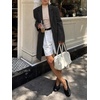 image:imageCicy Bell Womens Long Blazers Business Casual Open Front Lapel Suit JacketBlack