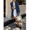 image:imageCicy Bell Womens Long Blazers Business Casual Open Front Lapel Suit JacketNavy