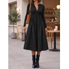 image:imageCicy Bell Womens Long Sleeve Midi Dress Casual Half Button Fall DressesBlack