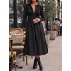 image:imageCicy Bell Womens Long Sleeve Midi Dress Casual Half Button Fall DressesBlack