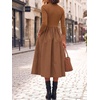 image:imageCicy Bell Womens Long Sleeve Midi Dress Casual Half Button Fall DressesCoffee