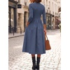 image:imageCicy Bell Womens Long Sleeve Midi Dress Casual Half Button Fall DressesDark Blue