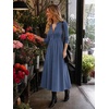 image:imageCicy Bell Womens Long Sleeve Midi Dress Casual Half Button Fall DressesDark Blue