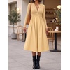 image:imageCicy Bell Womens Long Sleeve Midi Dress Casual Half Button Fall DressesLight Khaki
