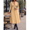 image:imageCicy Bell Womens Long Sleeve Midi Dress Casual Half Button Fall DressesLight Khaki