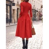 image:imageCicy Bell Womens Long Sleeve Midi Dress Casual Half Button Fall DressesRed