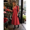 image:imageCicy Bell Womens Long Sleeve Midi Dress Casual Half Button Fall DressesRed