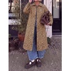 image:imageCicy Bell Womens Plaid Trench Coat Fall Lapel Single Breasted Long JacketLeopard