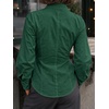 image:imageCicy Bell Womens Ruched Button Down Shirts Puff Sleeve Dressy Casual BlouseDark Green