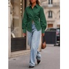 image:imageCicy Bell Womens Ruched Button Down Shirts Puff Sleeve Dressy Casual BlouseDark Green