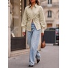 image:imageCicy Bell Womens Ruched Button Down Shirts Puff Sleeve Dressy Casual BlousePlaid Beige
