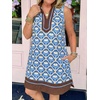 image:imageCicy Bell Womens Summer Floral Print Beach Casual V Neck Boho Mini DressesBlue