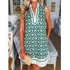 image:imageCicy Bell Womens Summer Floral Print Beach Casual V Neck Boho Mini DressesDark Green