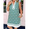 image:imageCicy Bell Womens Summer Floral Print Beach Casual V Neck Boho Mini DressesDark Green