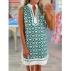 image:imageCicy Bell Womens Summer Floral Print Beach Casual V Neck Boho Mini DressesDark Green