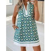 image:imageCicy Bell Womens Summer Floral Print Beach Casual V Neck Boho Mini DressesDark Green