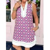 image:imageCicy Bell Womens Summer Floral Print Beach Casual V Neck Boho Mini DressesDark Purple