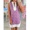 image:imageCicy Bell Womens Summer Floral Print Beach Casual V Neck Boho Mini DressesDark Purple