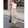 image:imageCicy Bell Womens Summer Polka Dots Midi Skirt High Waisted Asymmetrical Hem Semi Sheer Flowy Beach Boho SkirtsBeige