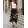 image:imageCicy Bell Womens Summer Polka Dots Midi Skirt High Waisted Asymmetrical Hem Semi Sheer Flowy Beach Boho SkirtsBlack