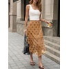image:imageCicy Bell Womens Summer Polka Dots Midi Skirt High Waisted Asymmetrical Hem Semi Sheer Flowy Beach Boho SkirtsKhaki