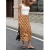 image:imageCicy Bell Womens Summer Polka Dots Midi Skirt High Waisted Asymmetrical Hem Semi Sheer Flowy Beach Boho SkirtsKhaki
