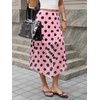 image:imageCicy Bell Womens Summer Polka Dots Midi Skirt High Waisted Asymmetrical Hem Semi Sheer Flowy Beach Boho SkirtsPink