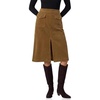 image:imageCicy Bell Women Corduroy Midi Skirt Fall ALine Front Slit SkirtsDark Khaki